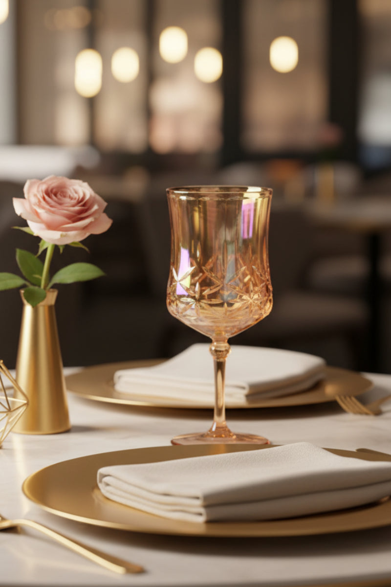 Sophistiplate Wine Glass Classic Stemmed 16oz Gold