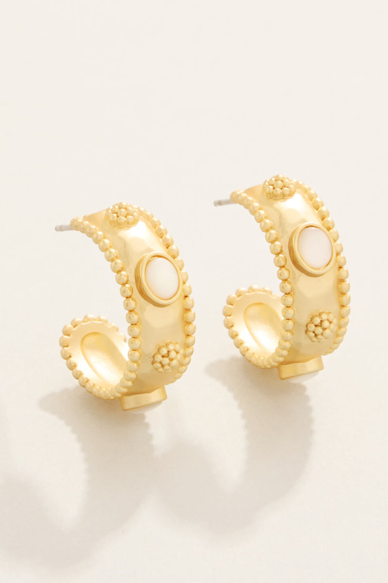 Spartina Mercer House Hoop Earrings Mother of- Pearl