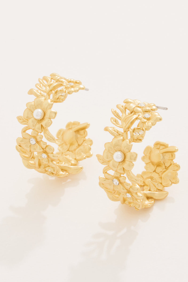 Spartina Posy Party Hoop Earrings Crystal