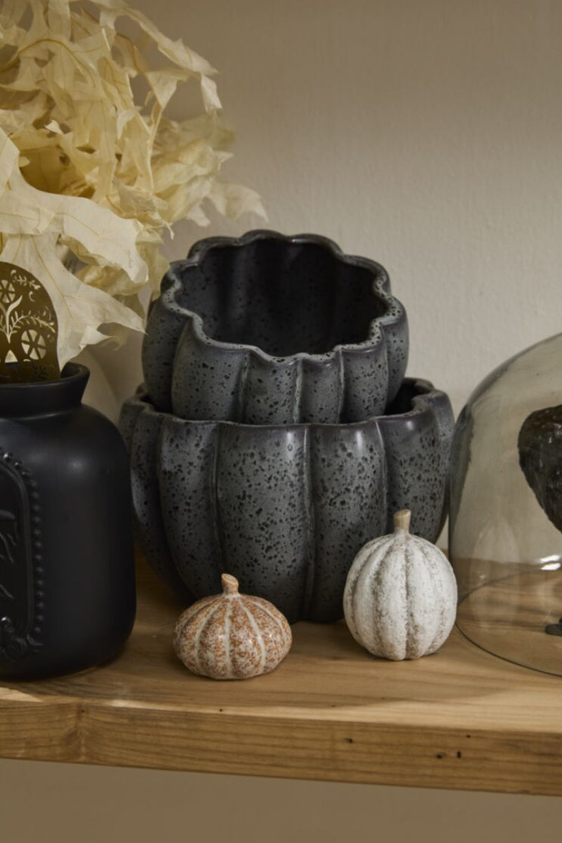 Accent Decor Spiced Pumpkin Pot 5.75"x4.25" Black