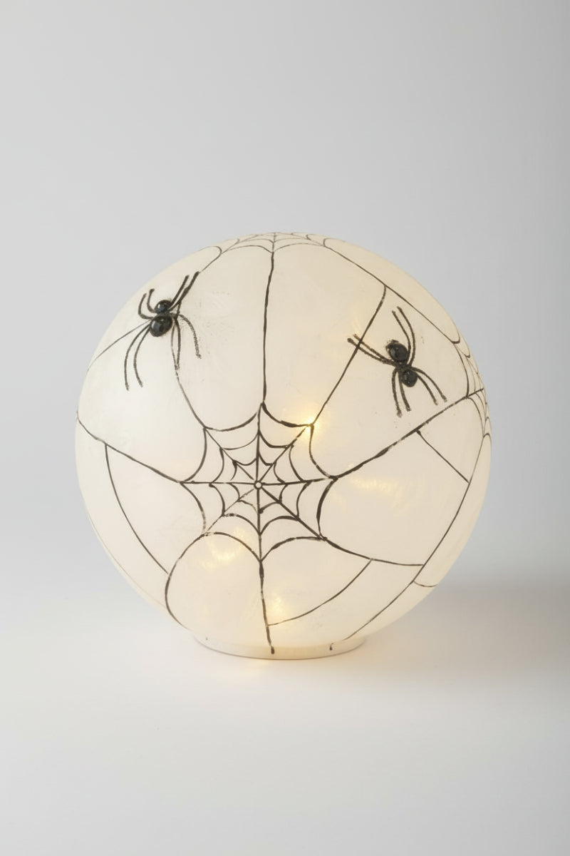 Frosted Glass LED Spider Web Globe Large