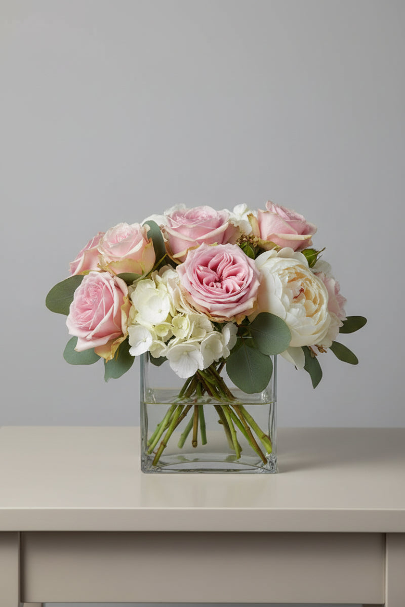 Square Glass Vase Clear 4"