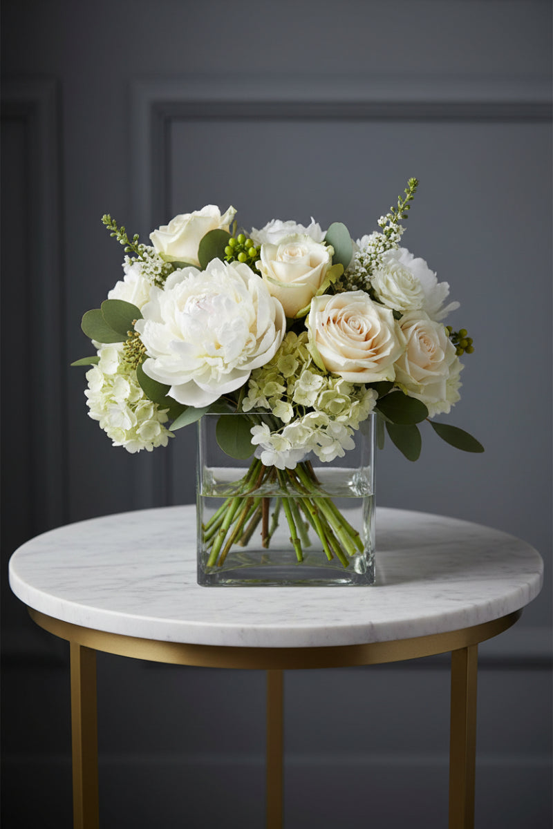 Square Glass Vase Clear 5"