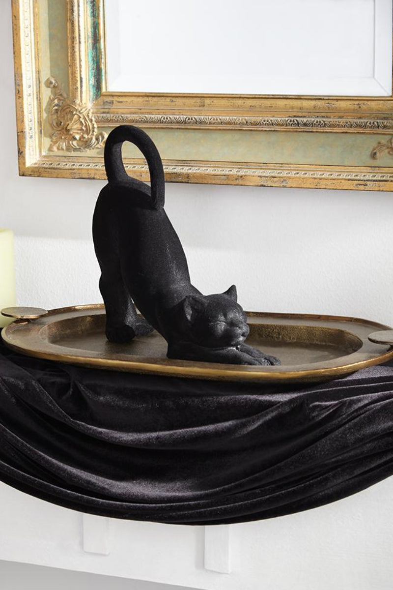 Stretching Cat 10.5" Black