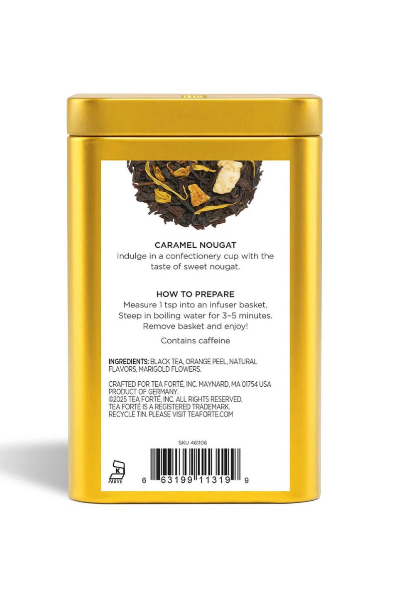 Tea Forte Loose Leaf Tea Canister Caramel Nougat