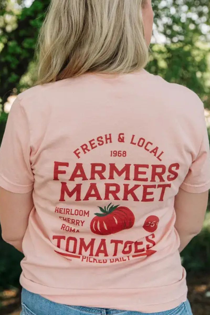 Tomato Farmers Market Tee Medium Peachy Pink