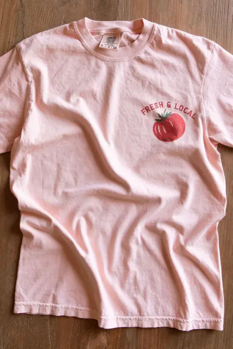 Tomato Farmers Market Tee Medium Peachy Pink