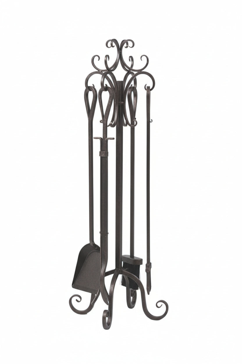 Bronze Scroll Fireplace Toolset 5 piece