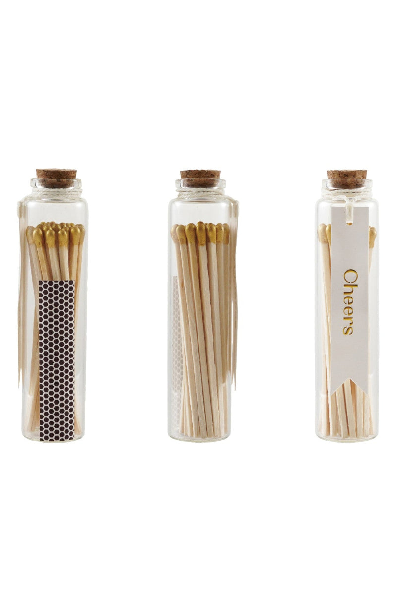 Glass Bottle Match Holder with Cork Stopper 25 Safety Matches