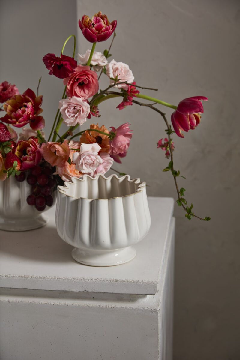 Tulipa Compote 7.25"x5.5" White
