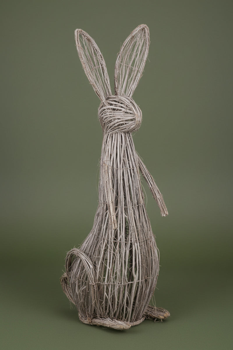 Twig Bunny 31" White Wash