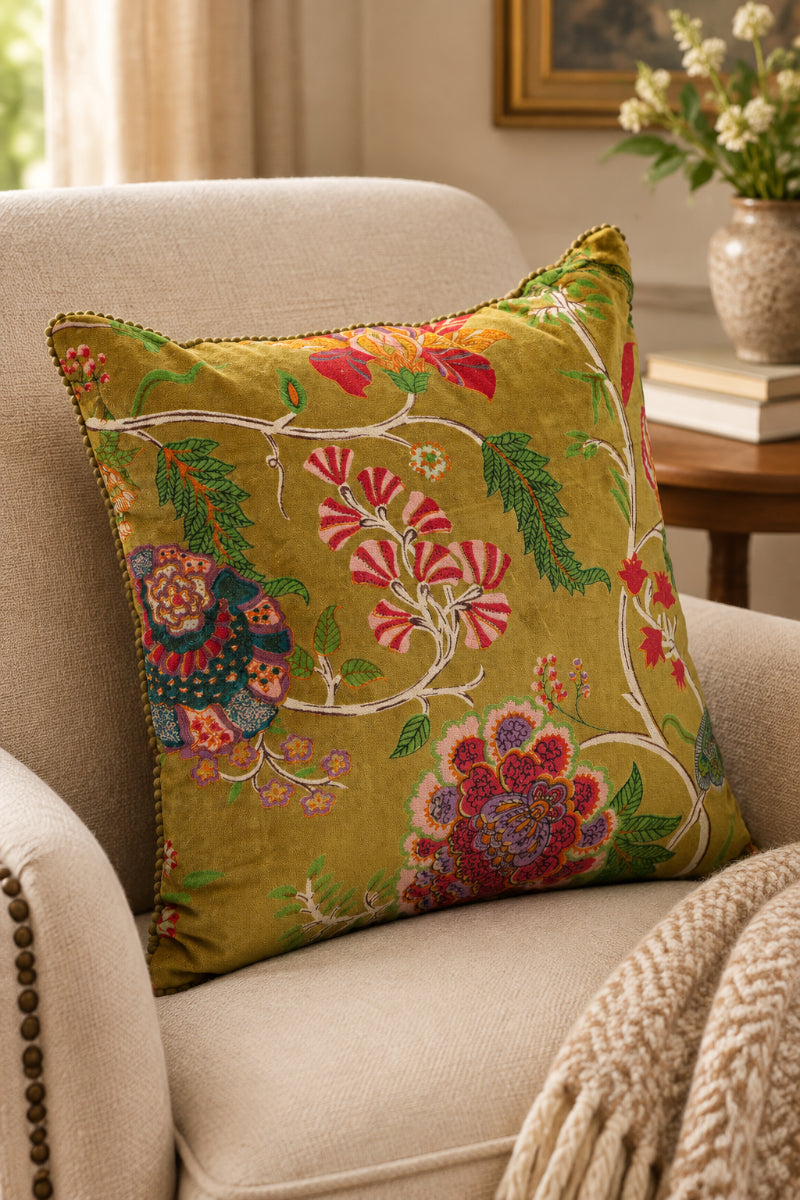 Square Velvet Printed Pillow 20"