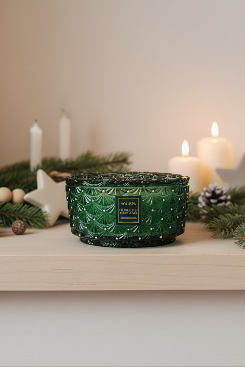 Voluspa Noble Fir Garland Centerpiece Candle