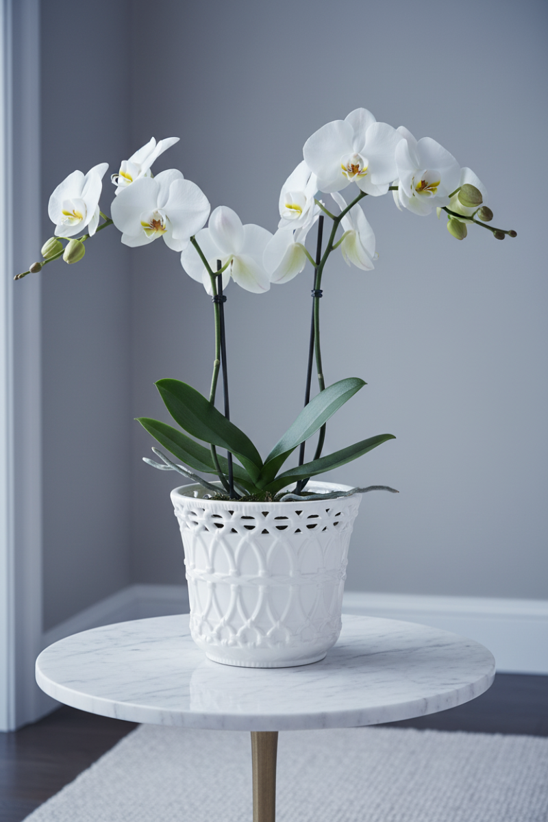 Ceramic Basket Weave Embossed Pot Large White