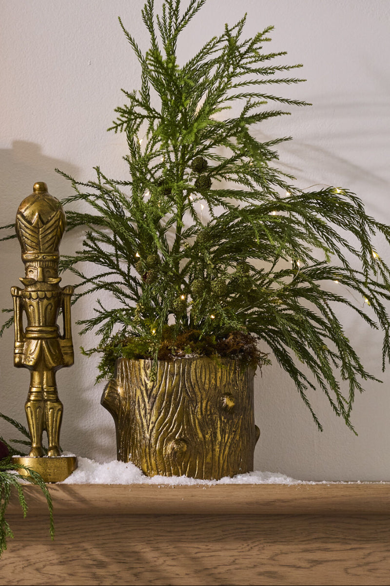 Winter Forest Planter 8.25"x6" Antique Gold
