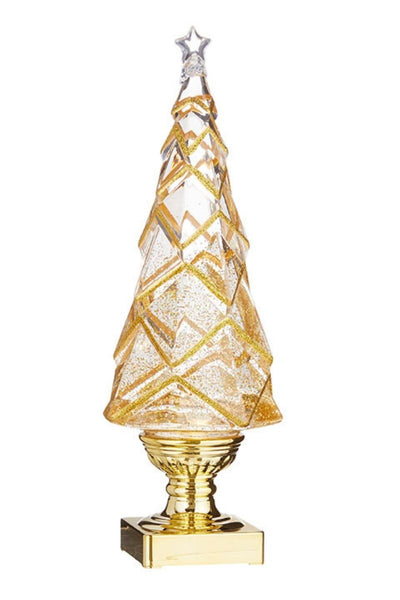 LIGHTED TREE, GOLD SWIRLING GL