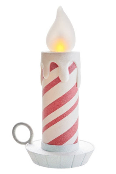 CANDLE, PEPPERMINT STRIPE 17.5