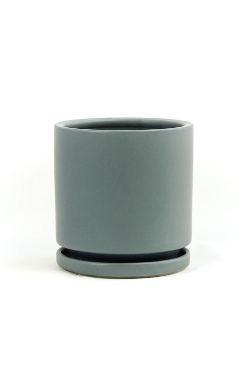 Granite Grey Cylinder Pot - 8.25"