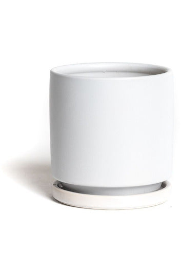 White Cylinder Pot - 10.5"