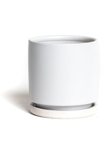 White Cylinder Pot - 8"