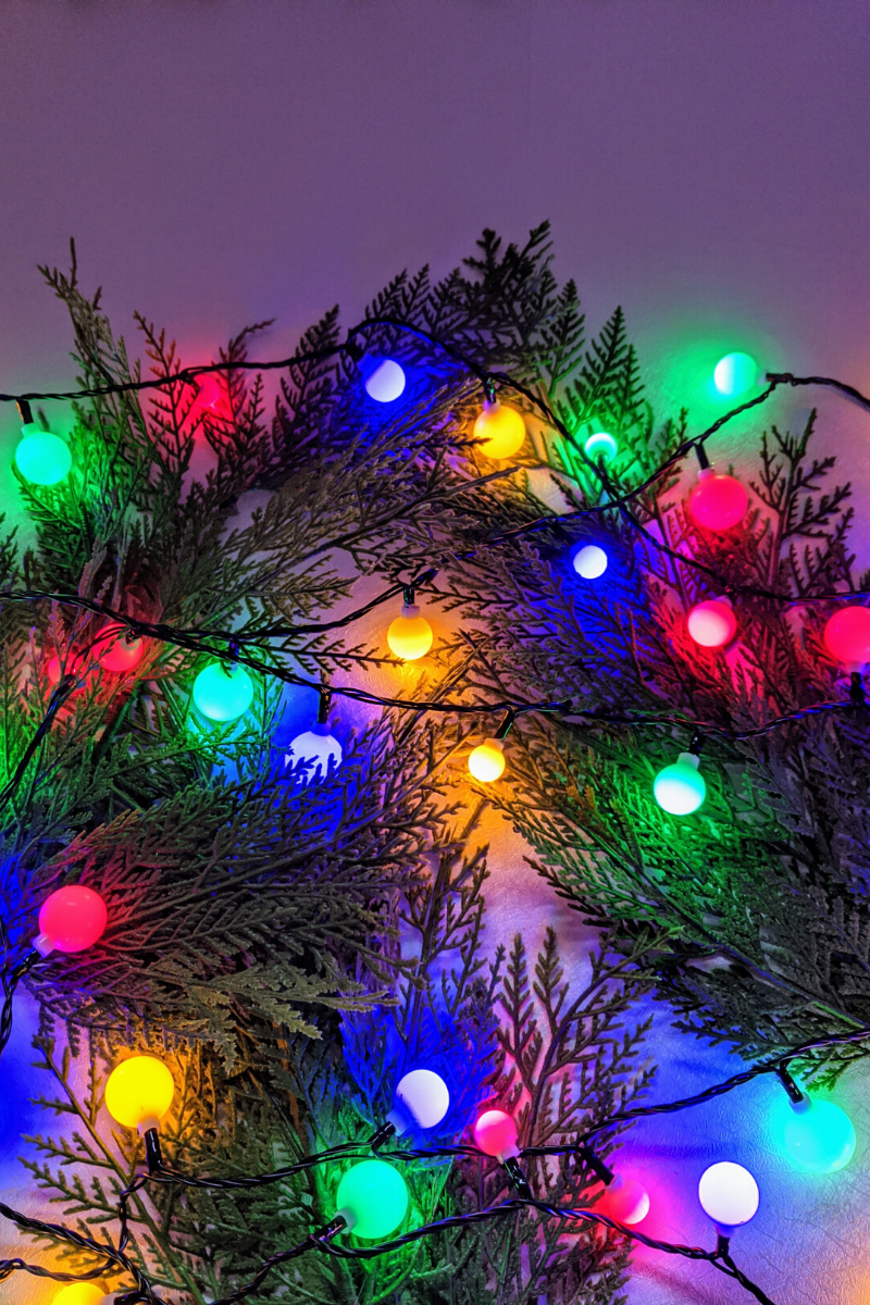 LED Cherry Black Cord String Lghts Outdoor 120 Lights Multi Color