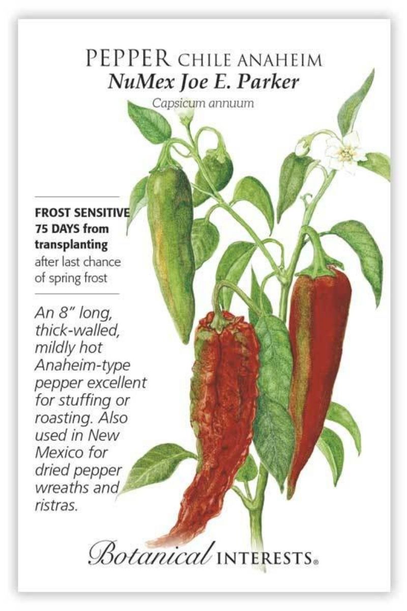 Botanical Interests NuMex Joe E.Parker Chile Anaheim Pepper Seeds