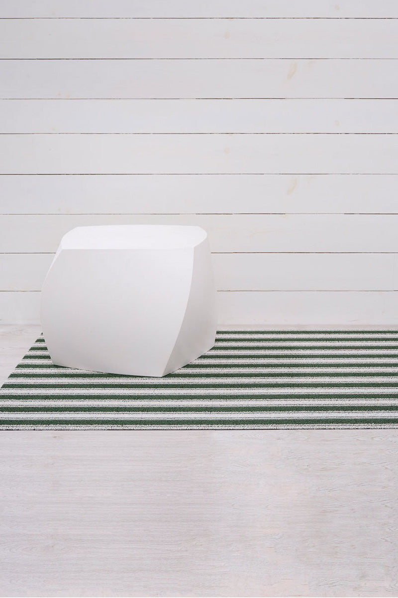 Chilewich Boardwalk Stripe Shag Mat 36"x 60" Fern