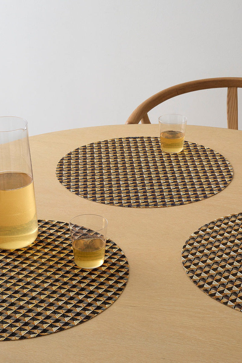 Chilewich Crane Placemat Round 15" Honey