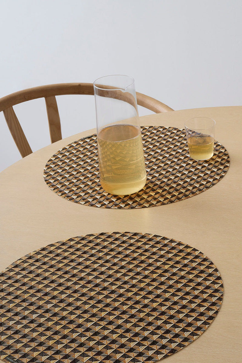 Chilewich Crane Placemat Round 15" Honey