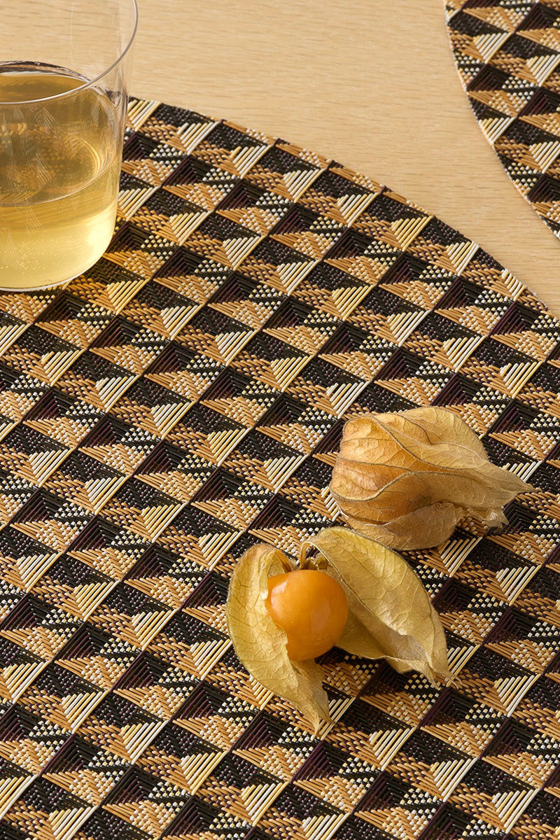 Chilewich Crane Placemat Round 15" Honey