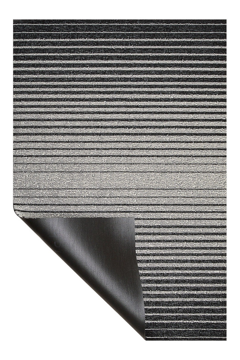 Chilewich Domino Stripe Shag Utility Mat 24"x36" Black & White