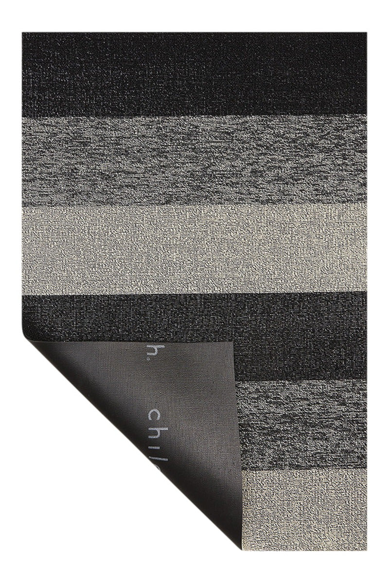 Chilewich Marbled Stripe Shag Mat 36"x 60" Salt & Pepper