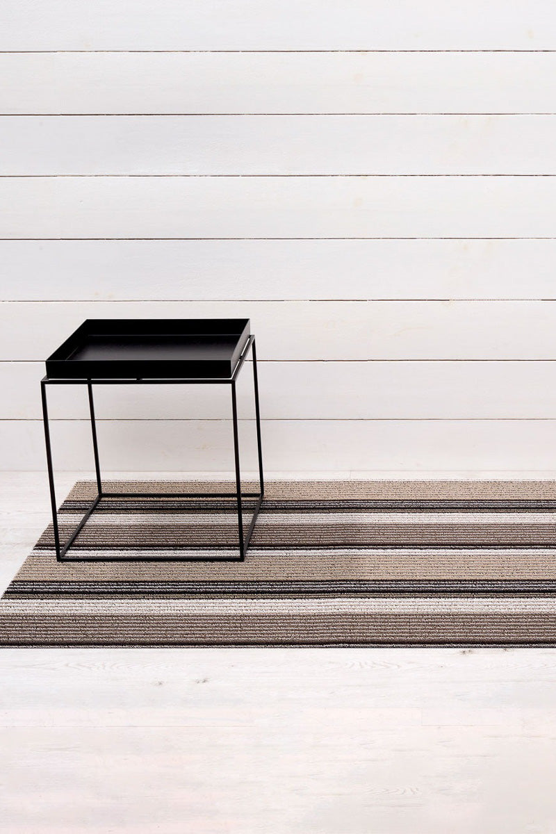 Chilewich Pleat Stripe Shag Mat 36"x 60" Oyster