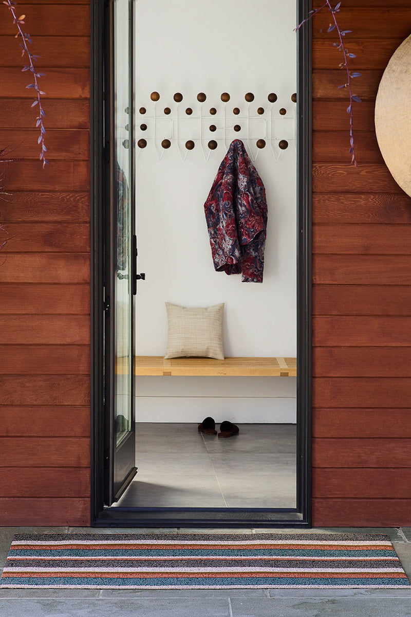 Chilewich Pleat Stripe Shag Mat 24"x 36" Raspberry