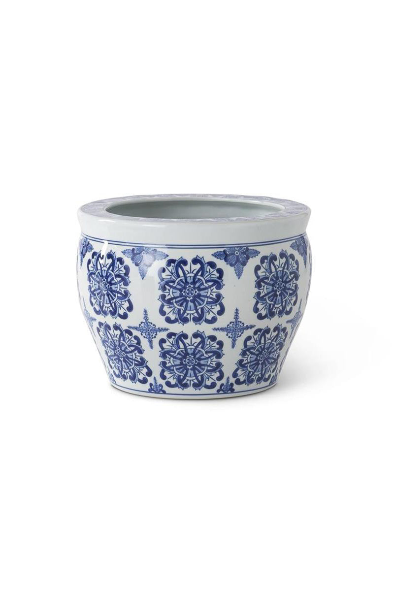 Chinoiserie Planter 11.75" Blue & White