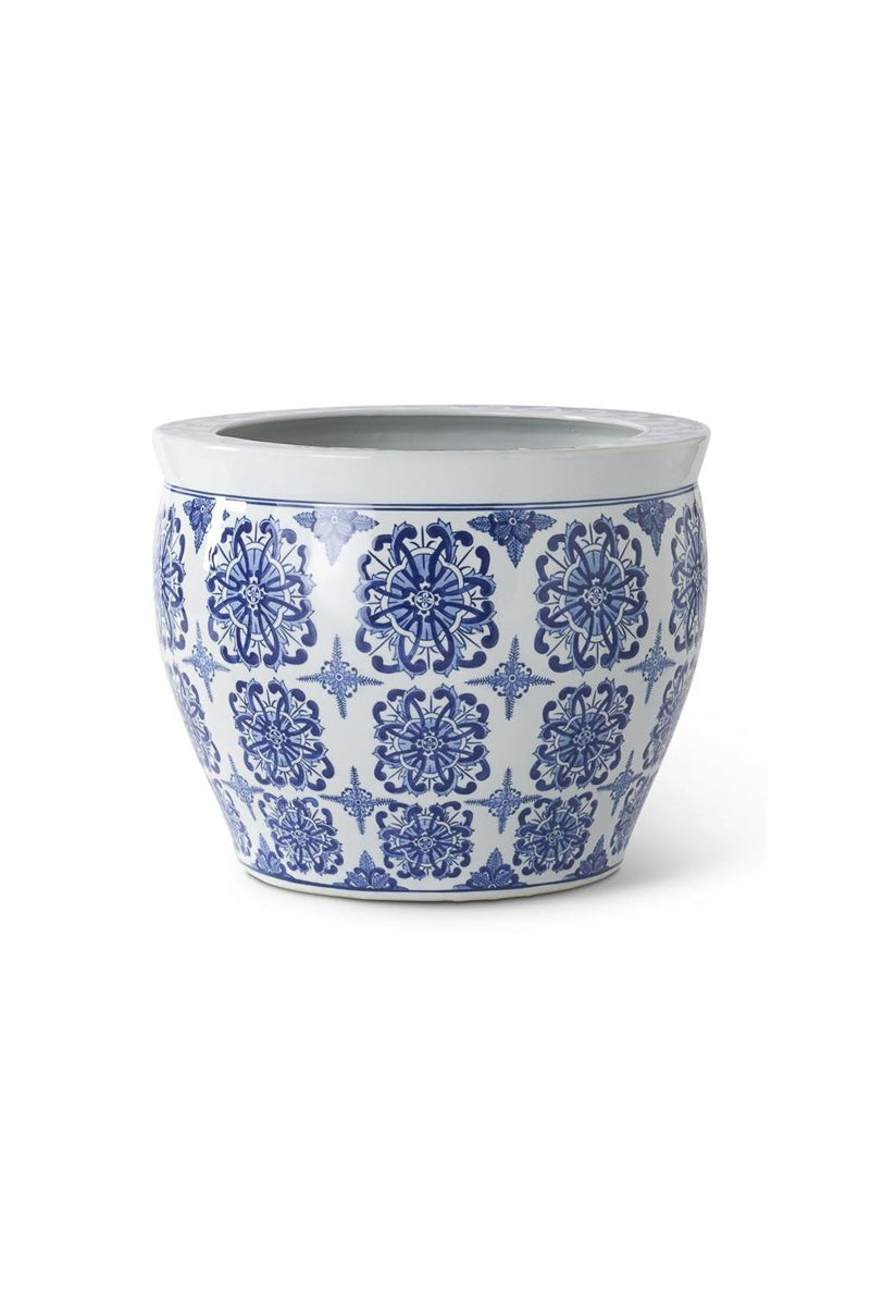 Chinoiserie Planter 12.75" Blue & White