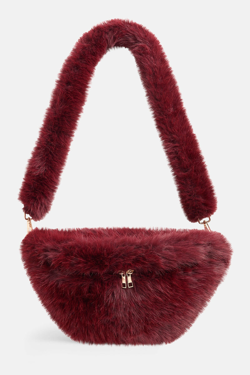 Arleigh Faux Fur Crossbody Merlot