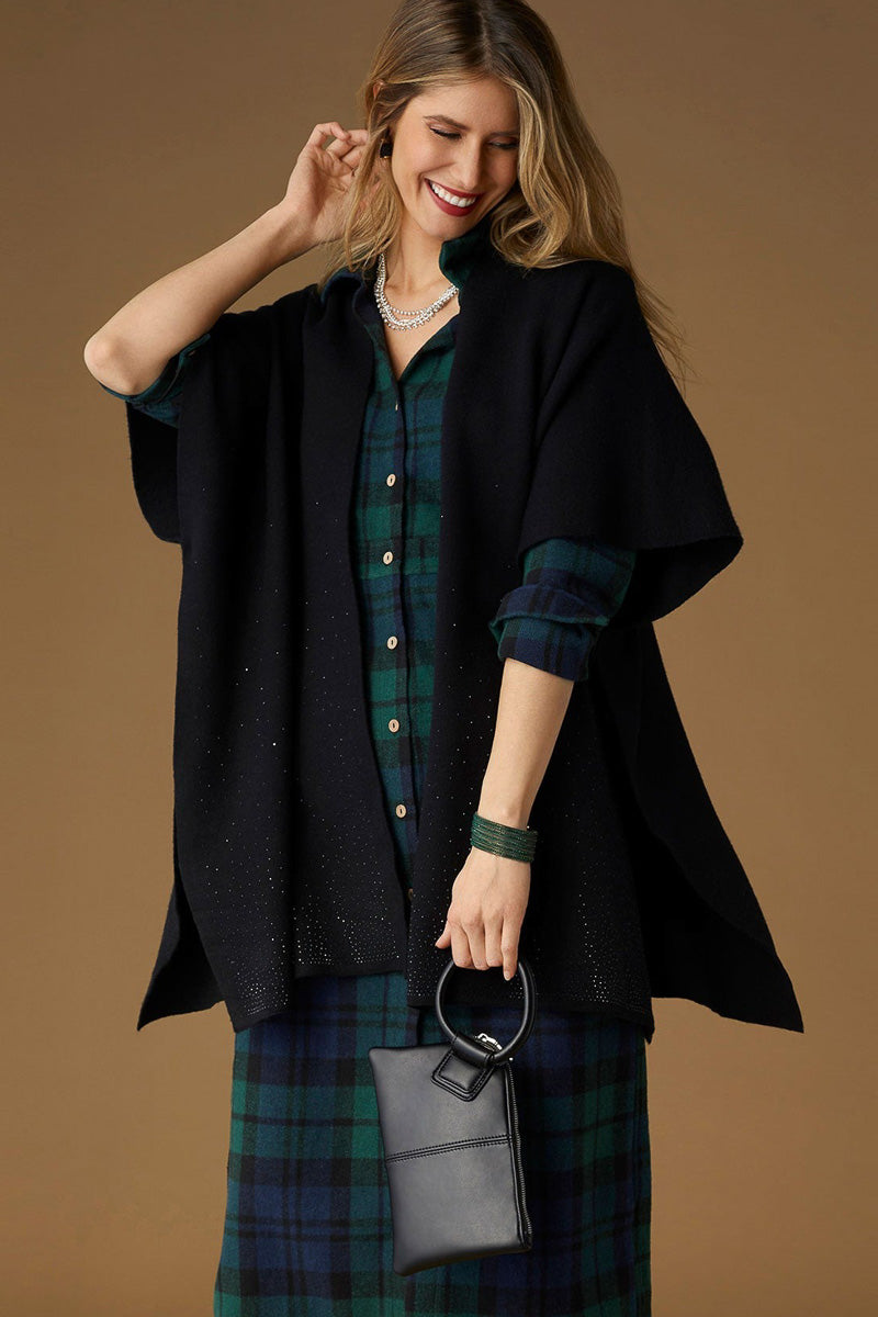 Blythe Cardi Wrap with Sparkles Black