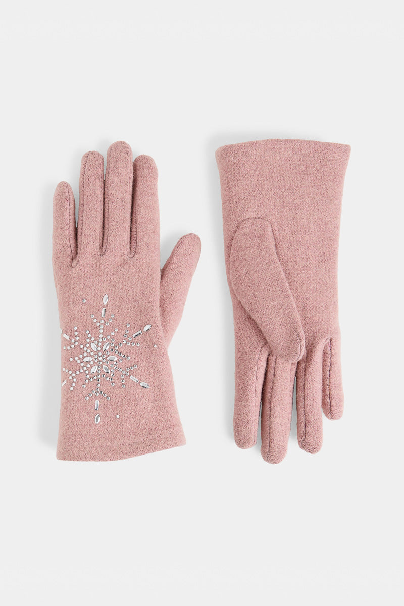 Christmas Snowflake Touchscreen Gloves Blush