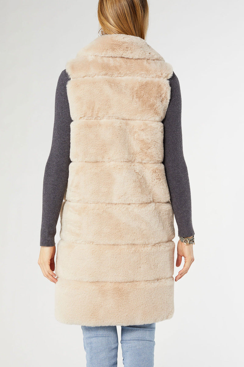 Clementine Faux Fur Vest L/XL Turtledove