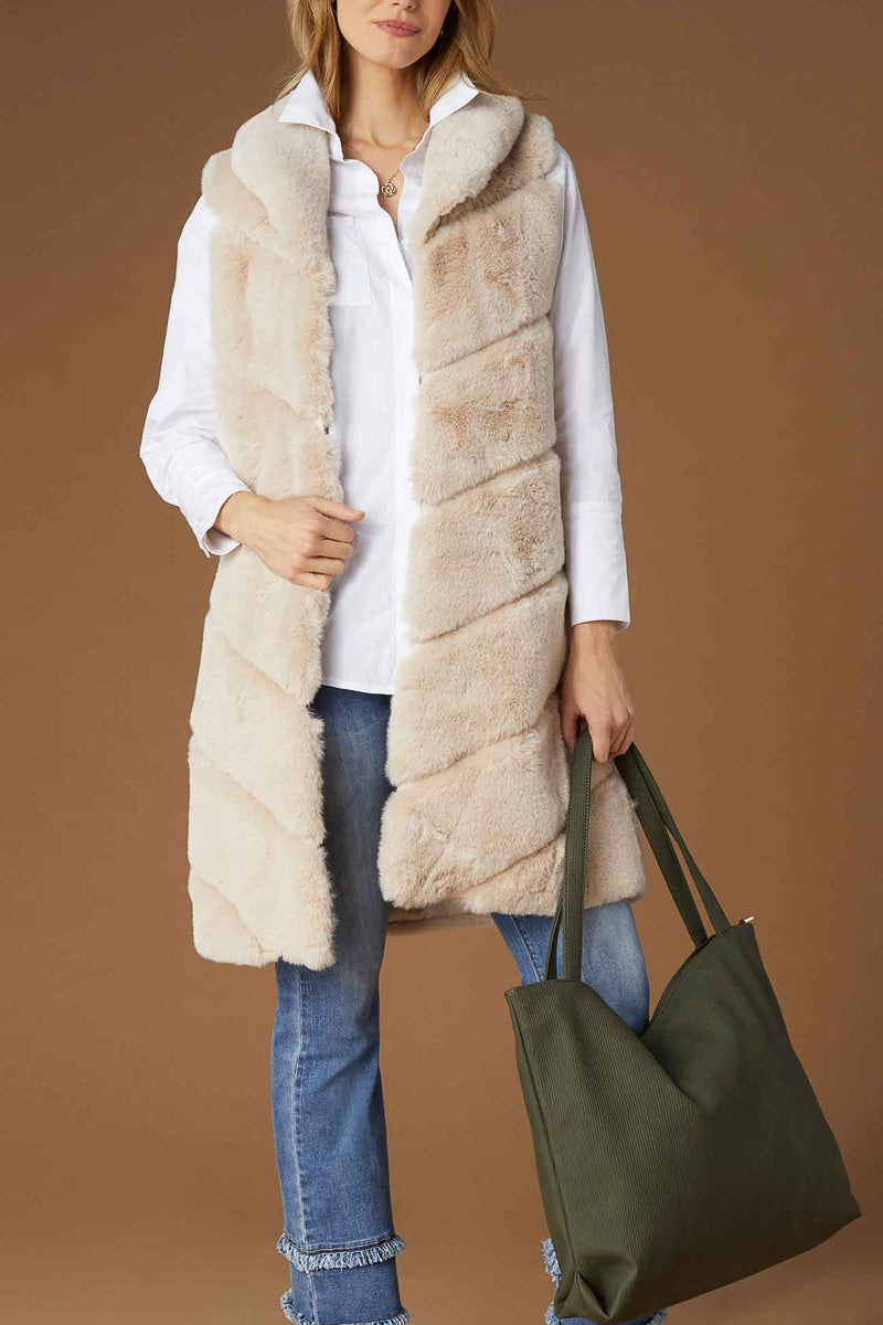 Clementine Faux Fur Vest L/XL Turtledove