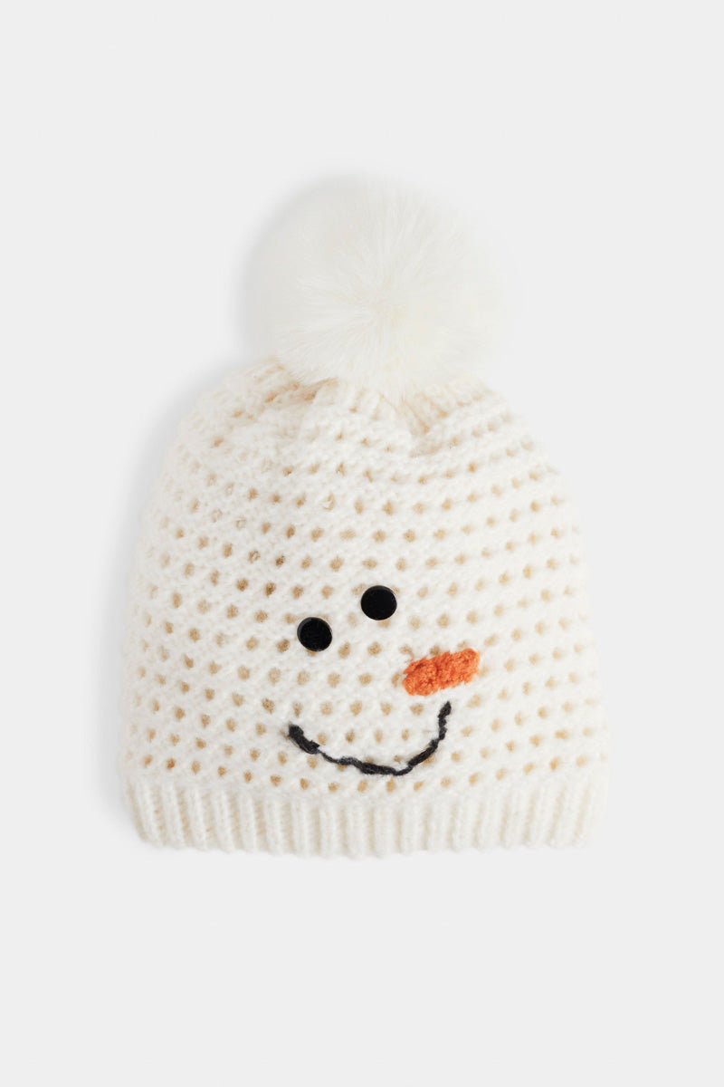 Frosty Snowman Hat Winter White