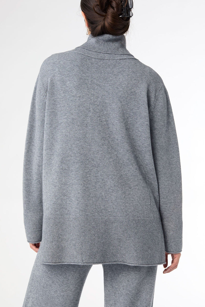 Heavenly-Luxe Cowl Neck XXL Mid Heather Grey