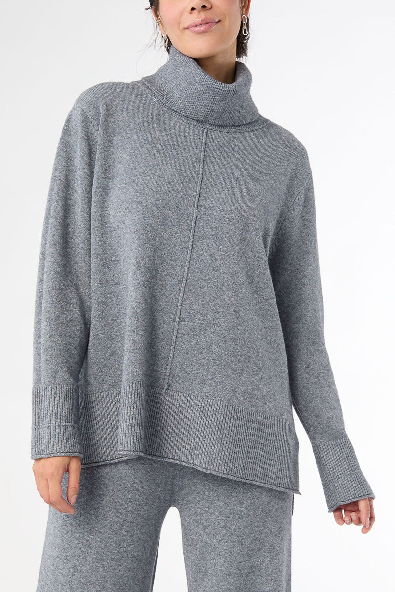 Heavenly-Luxe Cowl Neck XXL Mid Heather Grey