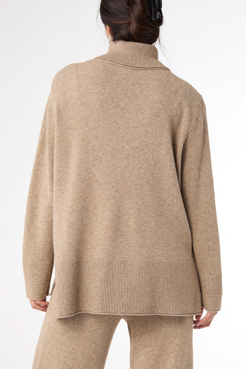 Heavenly-Luxe Cowl Neck XXL Beige Heather