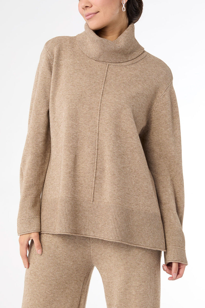 Heavenly-Luxe Cowl Neck XXL Beige Heather