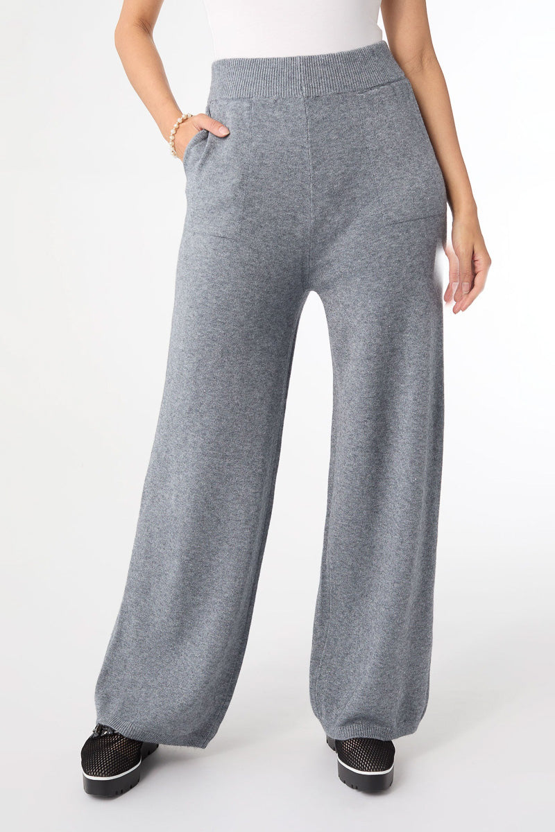 Heavenly-Luxe Wide Leg Bottoms S/M Mid Heather Grey