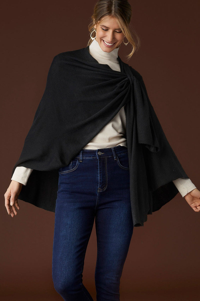 Kiara Pull Thru Wrap with Embellishment Black