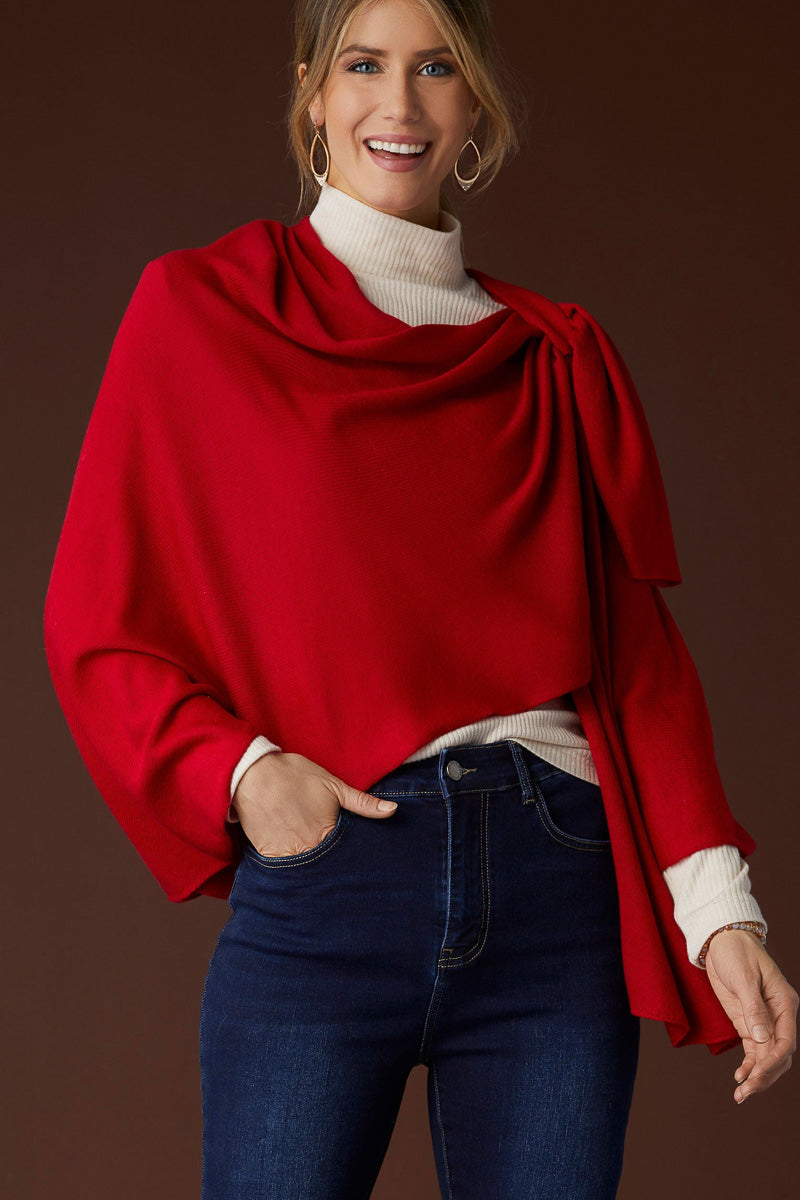 Kiara Pull Thru Wrap with Embellishment Red