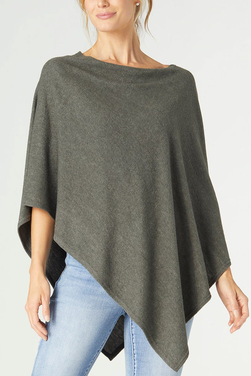 Lightweight Brushed Poncho Green